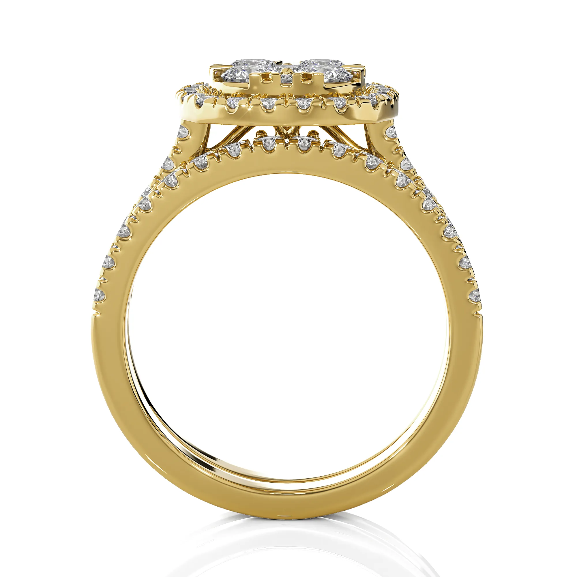 1 1/2 ctw Round Lab Grown Diamond Halo Ring