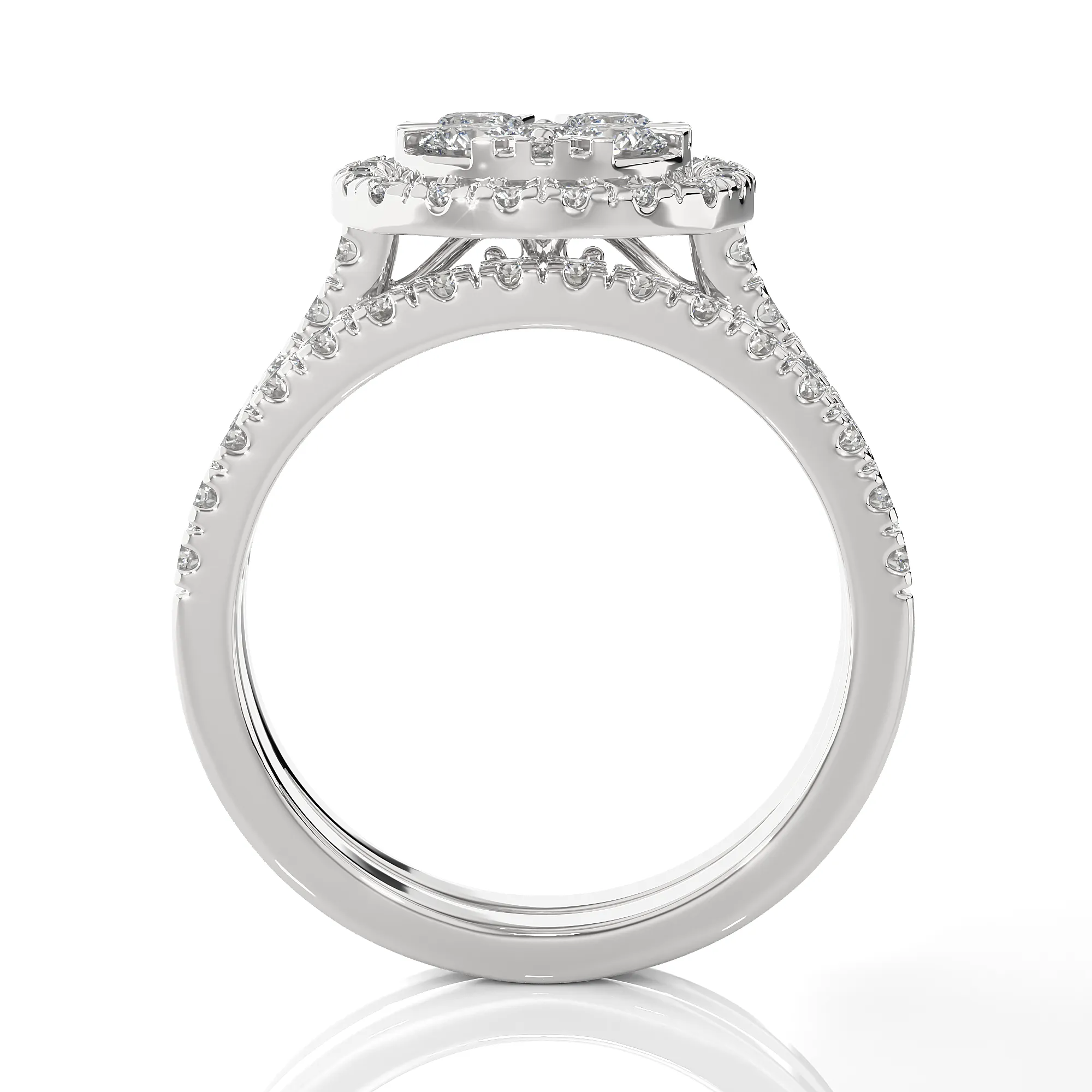 1 1/2 ctw Round Lab Grown Diamond Halo Ring