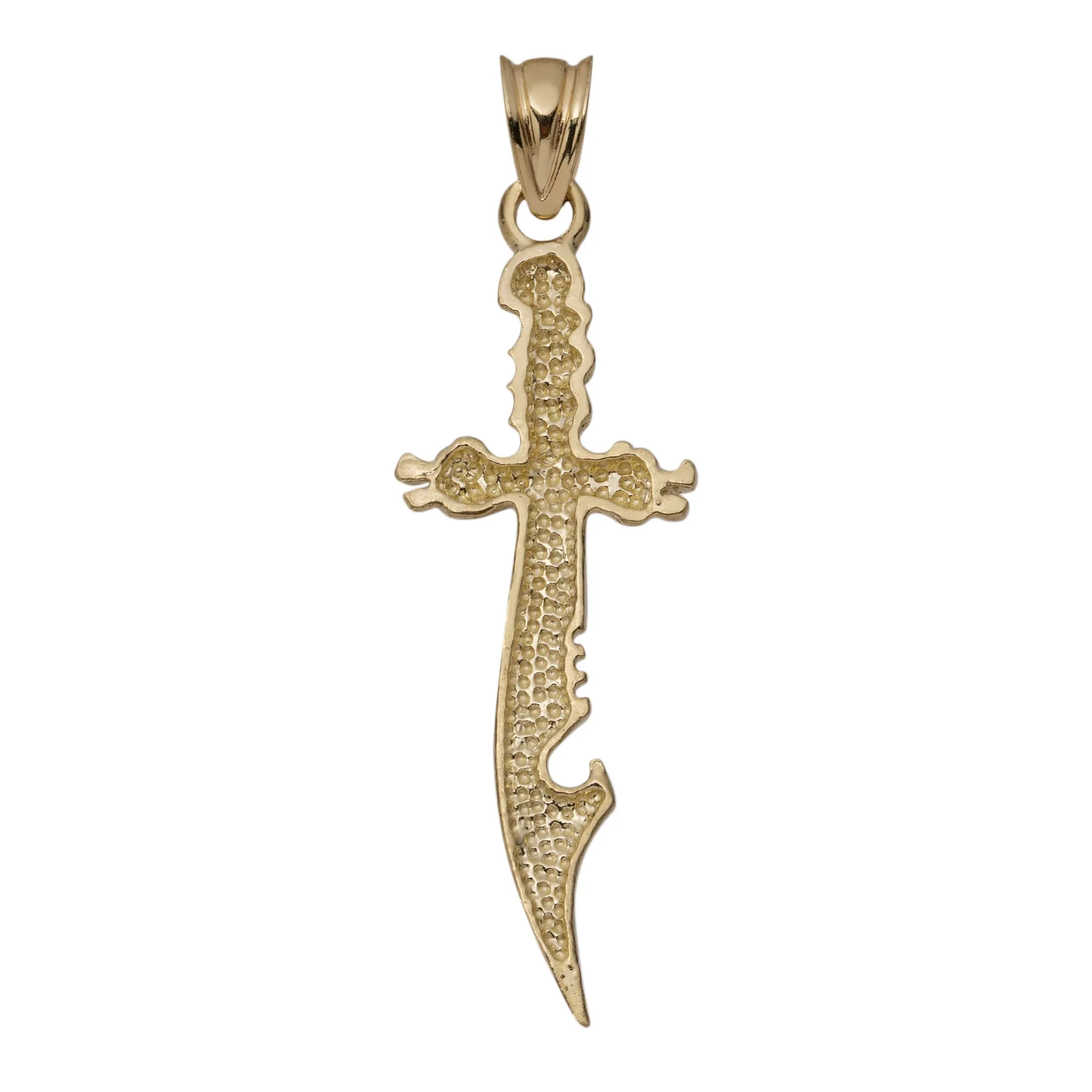 1 1/2" Sword Dragger Pendant 10K Yellow Gold