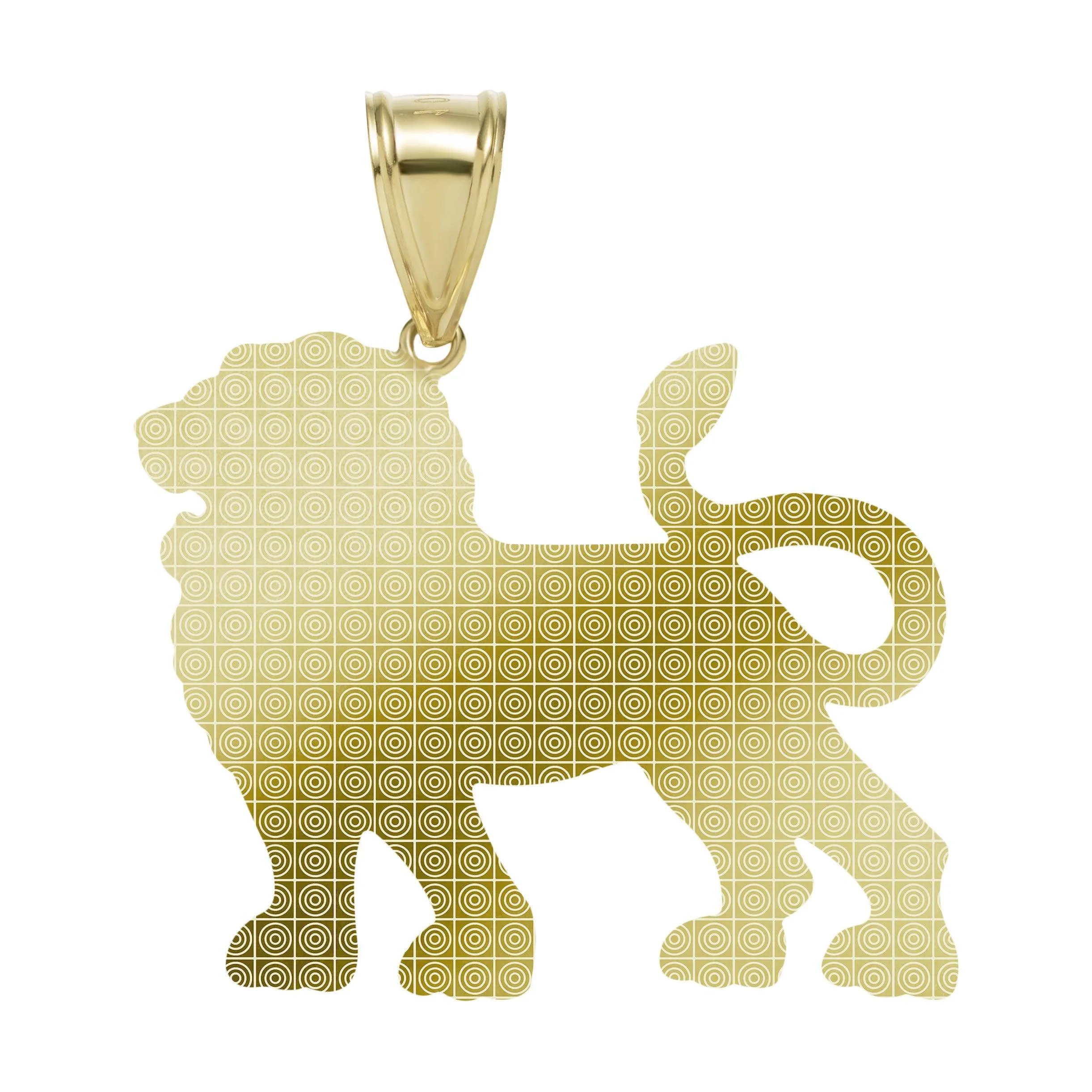 1 3/4" Walking Lion Pendant 10K Yellow Gold