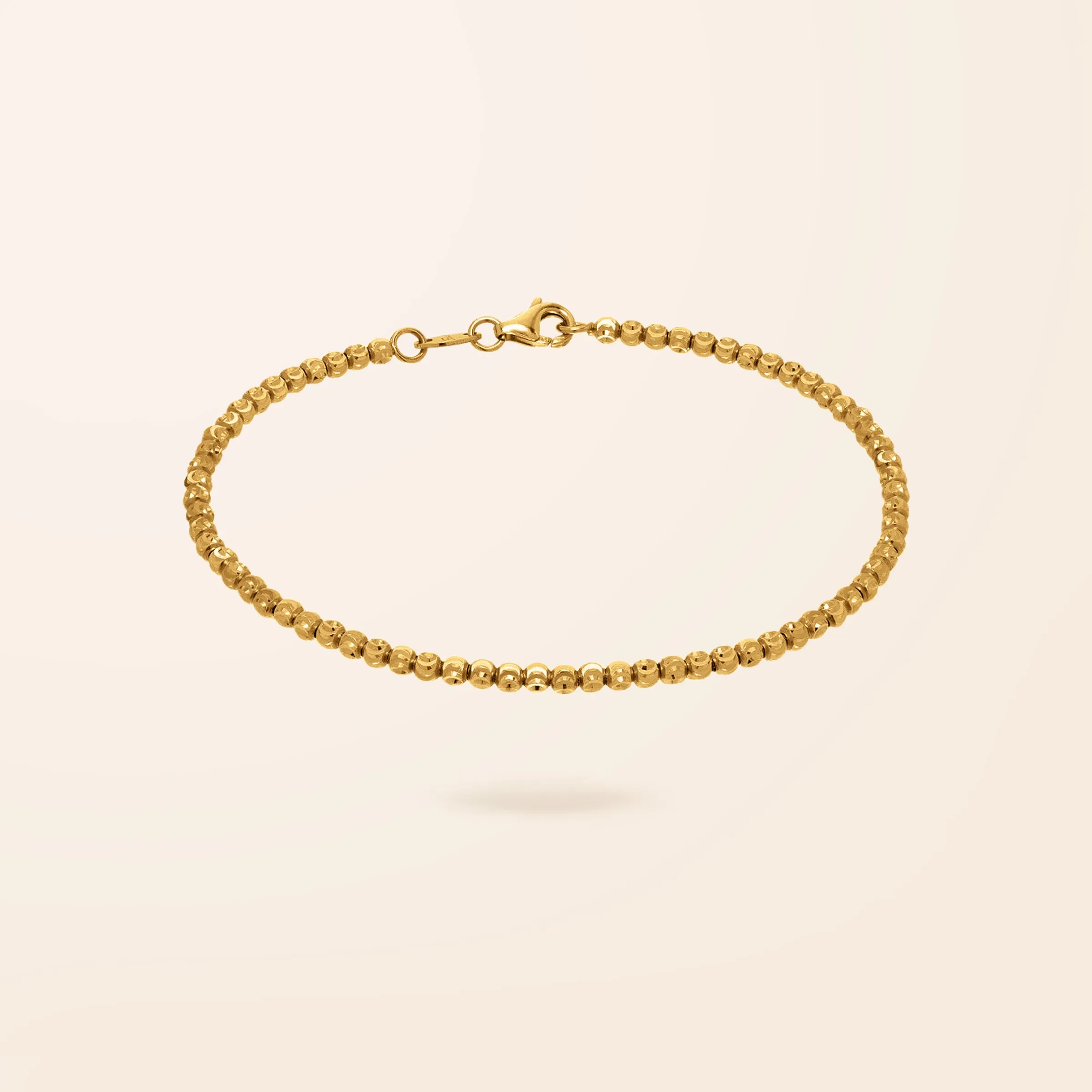 10K Gold Diamond Cut Bead Bracelet