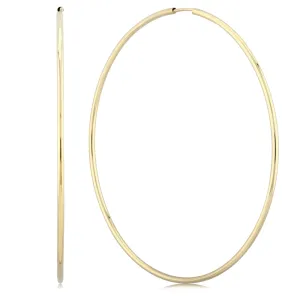 14k Gold 60mm Endless Hoop Earrings