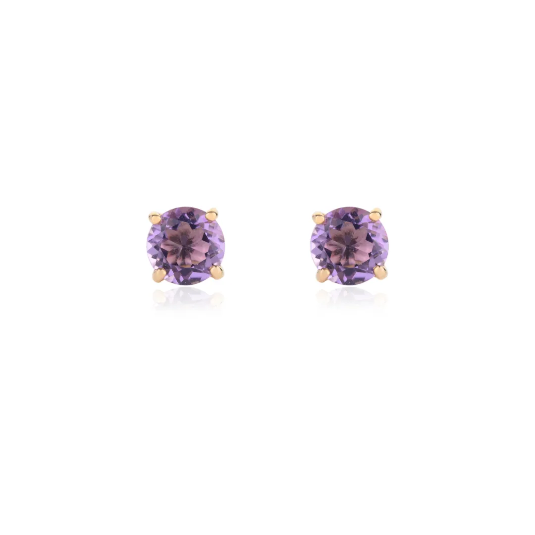 14k Gold Amethyst Studs