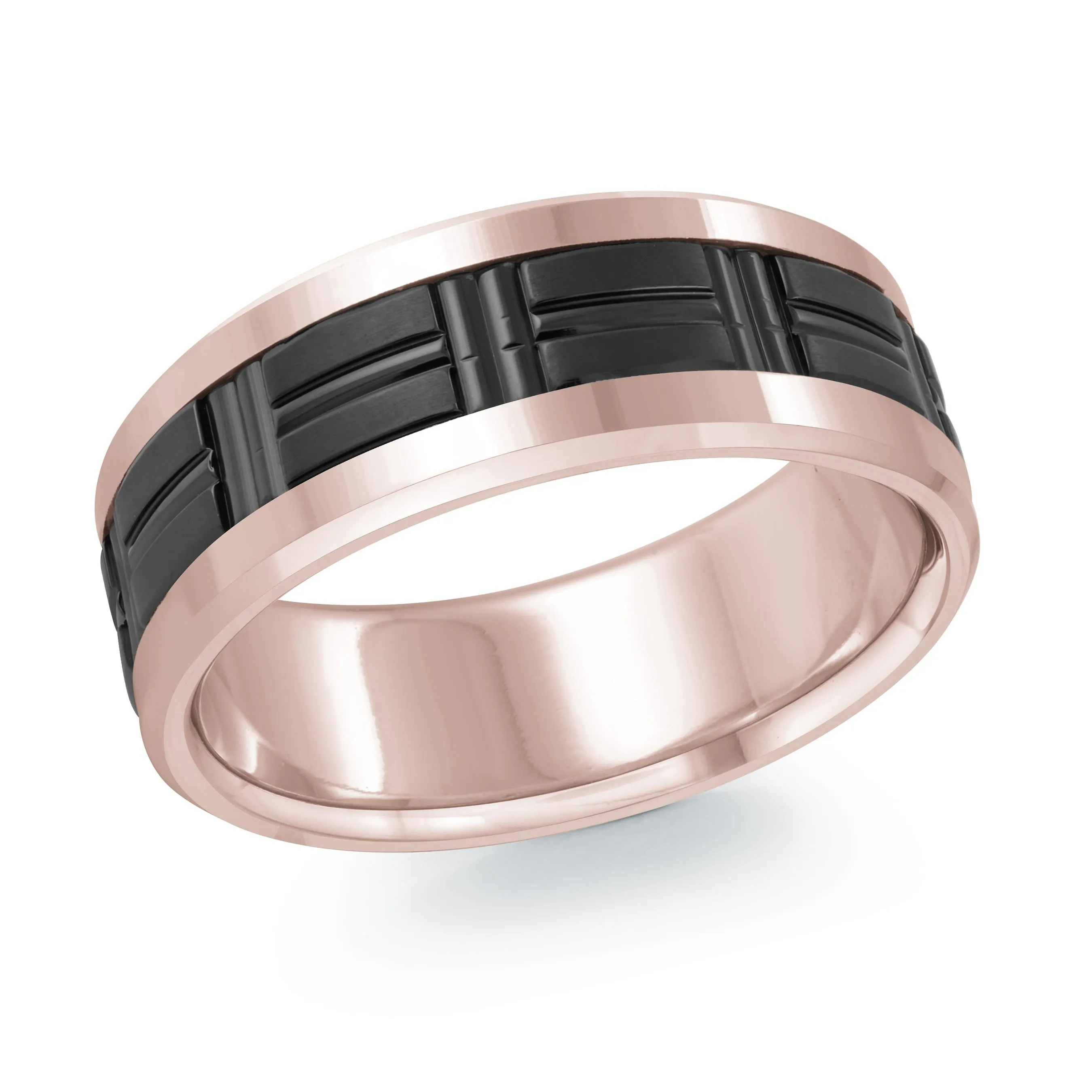 14K Rose Gold Ring from the Titanium Collection by Malo - MRDTI-006-8P