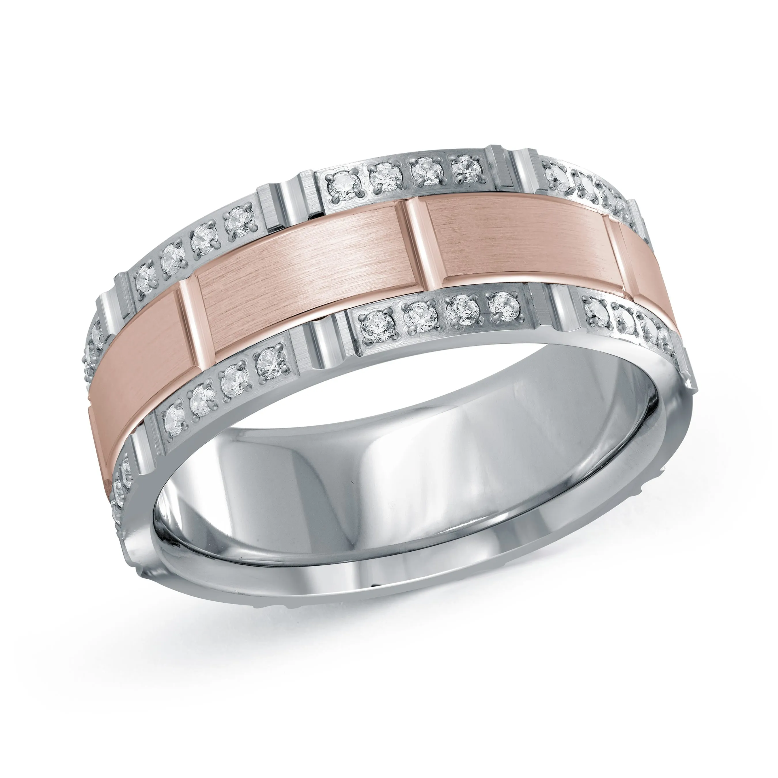 14K White Gold with 14K Rose Gold Ring from the Executif Collection by Malo - FJMD-085-8WP