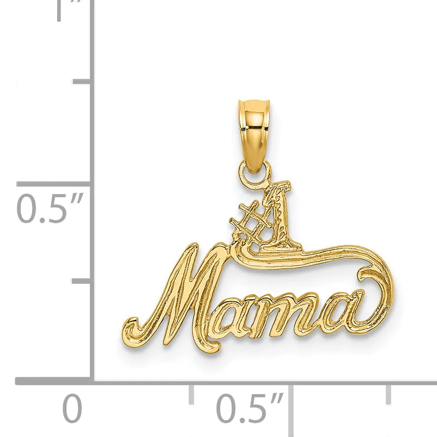 14kt Yellow Gold #1 MAMA Charm Pendant