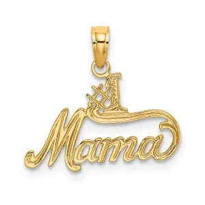 14kt Yellow Gold #1 MAMA Charm Pendant