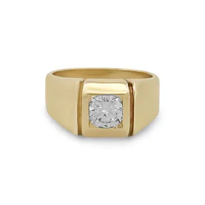 1.50cts Round Brilliant Diamond Men's Ring in 14k Yellow Gold