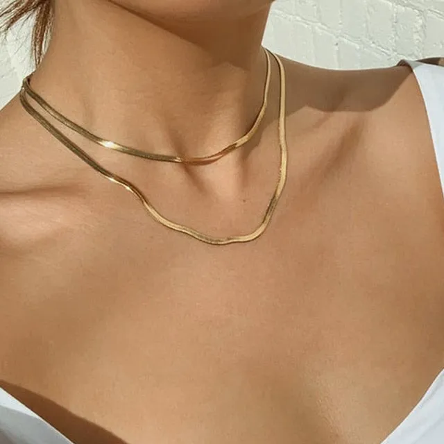 17KM Punk Multilayered Gold Chunky Chain Choker Necklace For Women Fashion Irregular Round Pendant Necklace 2021 Trend Jewelry