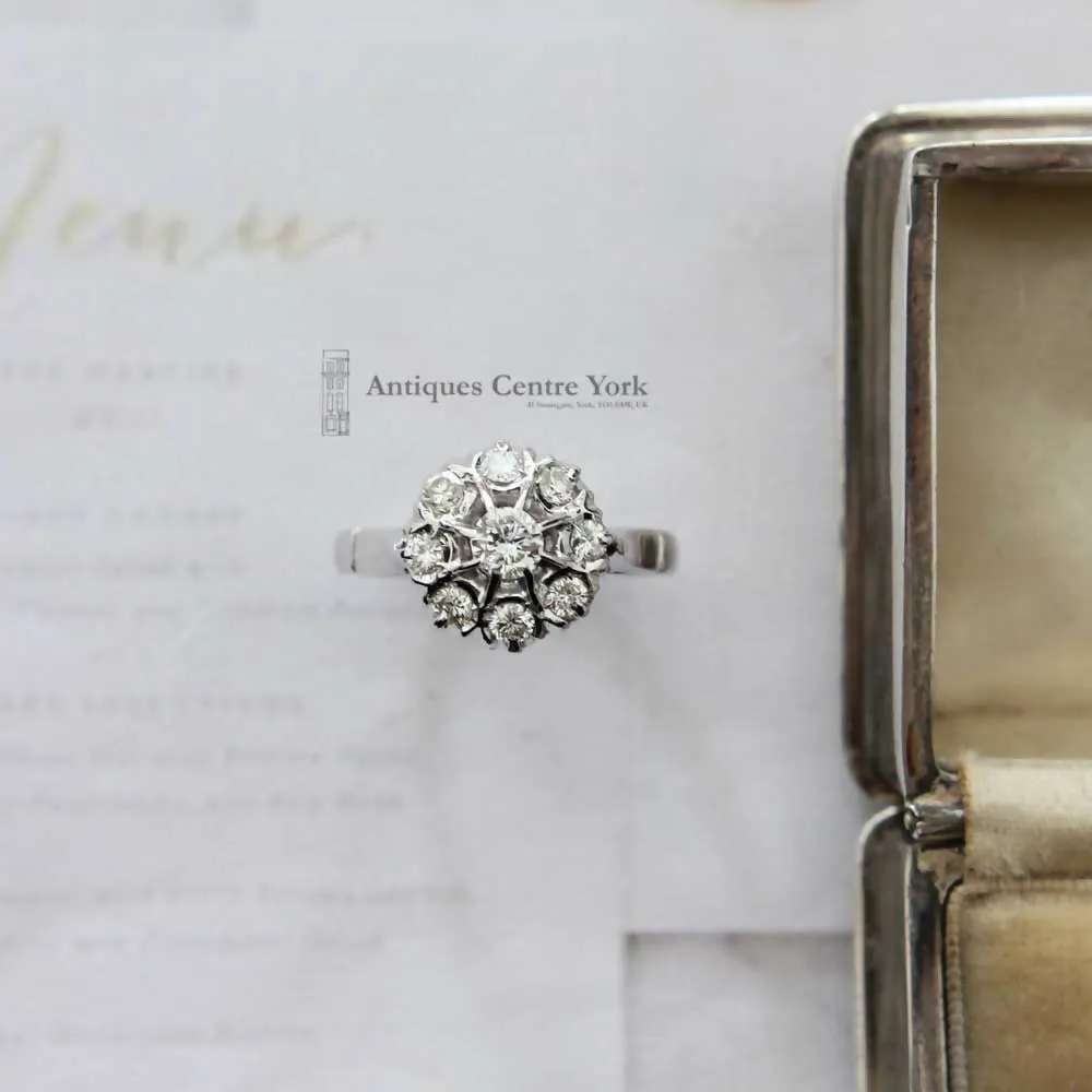 18ct White Gold Diamond Cluster 0.50ct