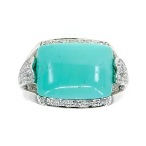 18k Turquoise & Diamond Ring