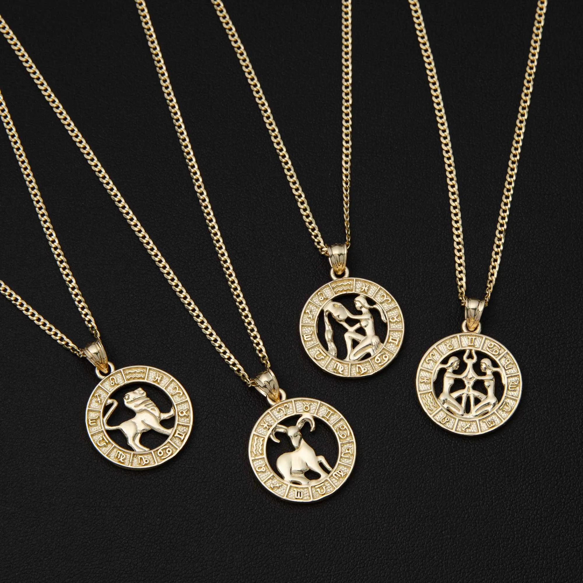 1" Zodiac Pendant 10K Yellow Gold