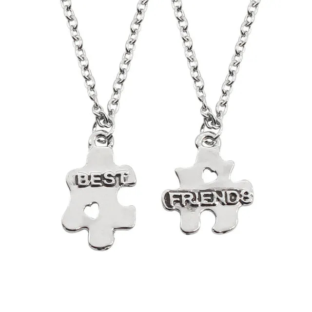 2017 Fashion Bohemian Best Friends BFF Pendant Necklaces 3 PCS/Set Charms Heart Necklace Rhinestone Choker Statement Necklace