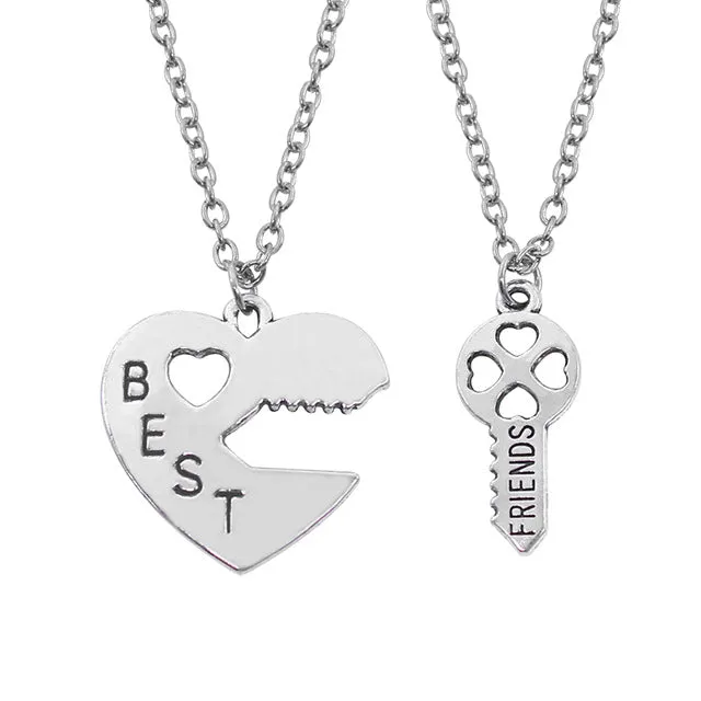 2017 Fashion Bohemian Best Friends BFF Pendant Necklaces 3 PCS/Set Charms Heart Necklace Rhinestone Choker Statement Necklace