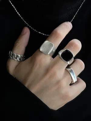 4Pcs Punk Rings Set