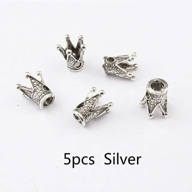 5 Pcs Retro Silver Metal Hair Ring