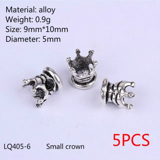 5 Pcs Retro Silver Metal Hair Ring