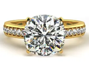 5.00 CARAT CENTER ROUND BRILLIANT CUT DIAMOND ENGAGEMENT RING