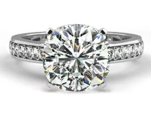 8.00 CARAT ROUND BRILLIANT CUT DIAMOND PAVE ENGAGEMENT RING