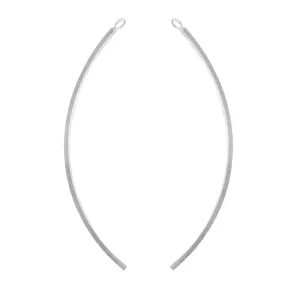 .925 Sterling Silver 2.25 Inch Curved Finding (1 Set)