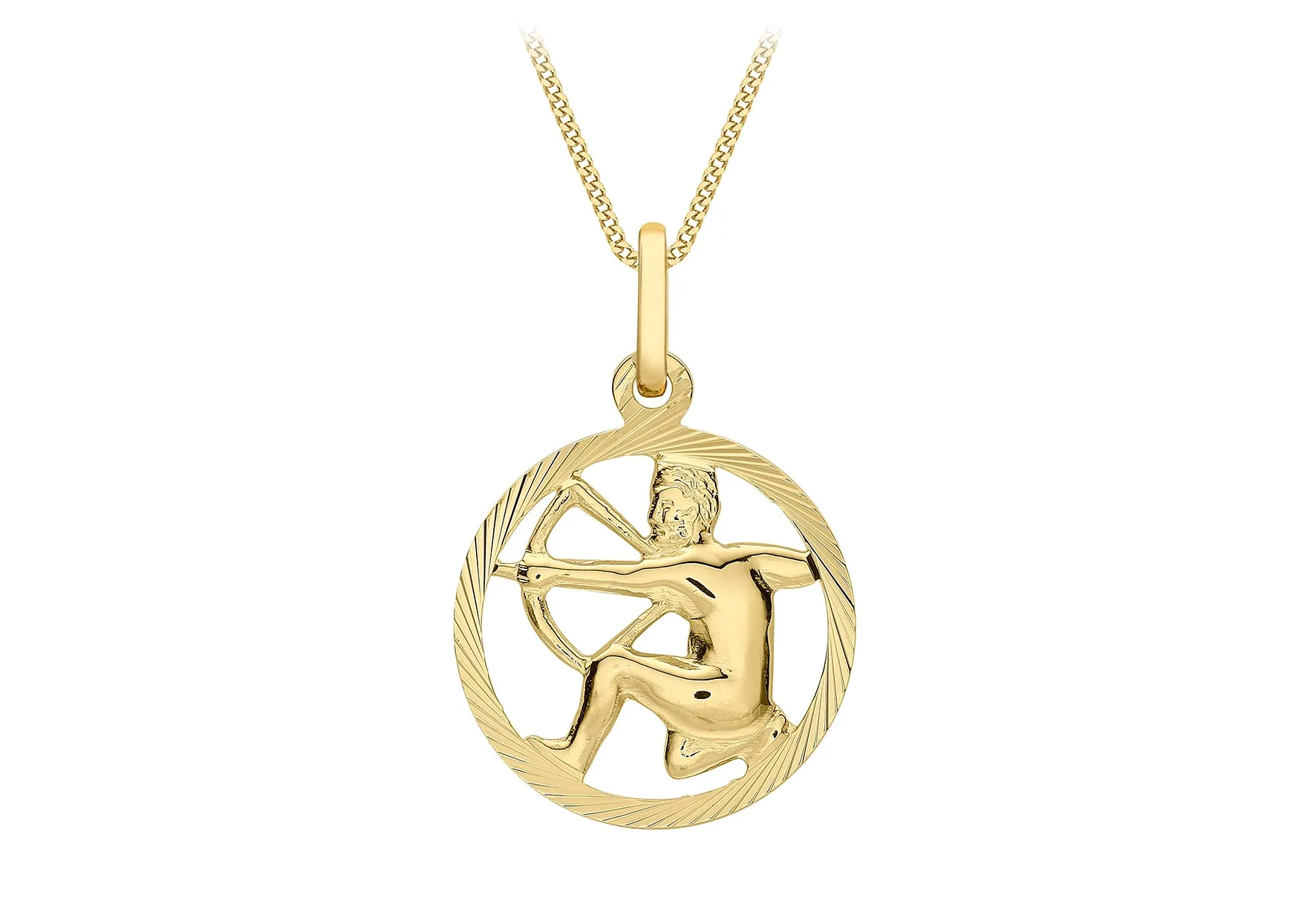 9ct Yellow Gold Saggitarius Zodiac Pendant