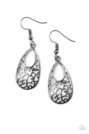 Always Be VINE Black Filigree Earrings - Paparazzi Accessories