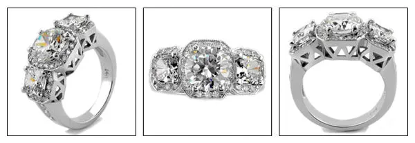 Anniversary Rounded Cushion Radiant Princess Cubic Zirconia Cz Ring