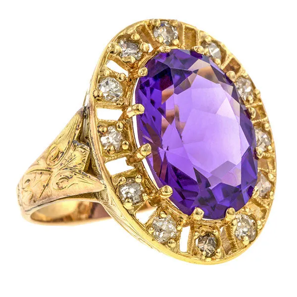 Antique Amethyst & Diamond Ring