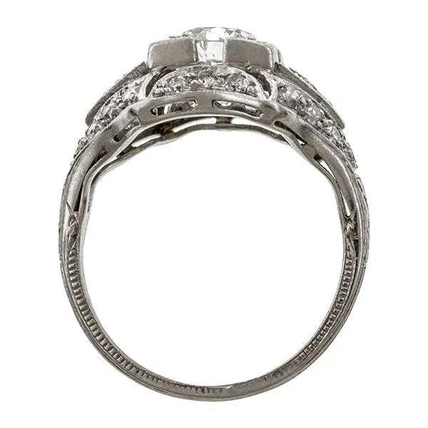 Art Deco Diamond Engagement Ring, 0.80ct.