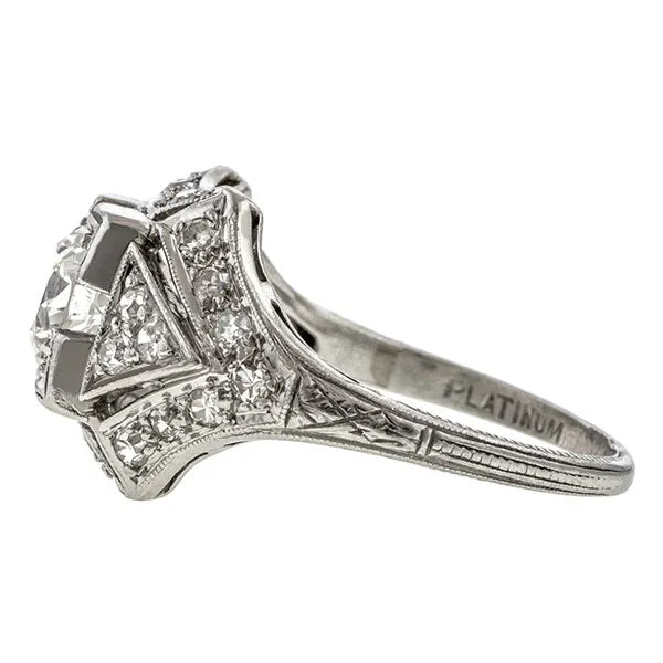 Art Deco Diamond Engagement Ring, 0.80ct.