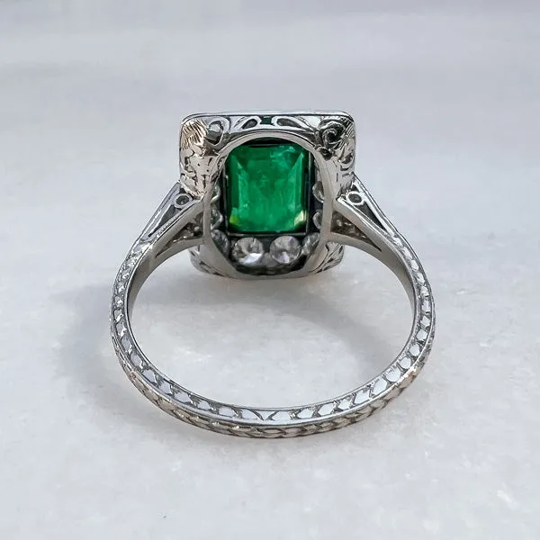 Art Deco Emerald & Diamond Ring