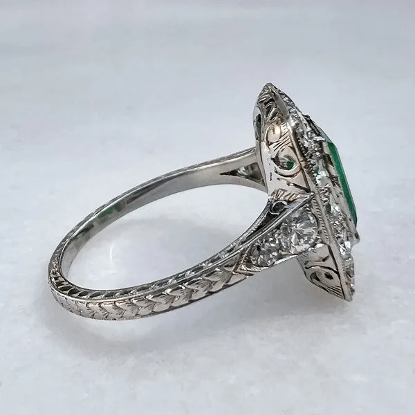 Art Deco Emerald & Diamond Ring