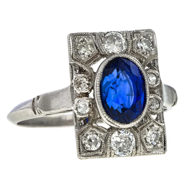 Art Deco Sapphire & Diamond Ring