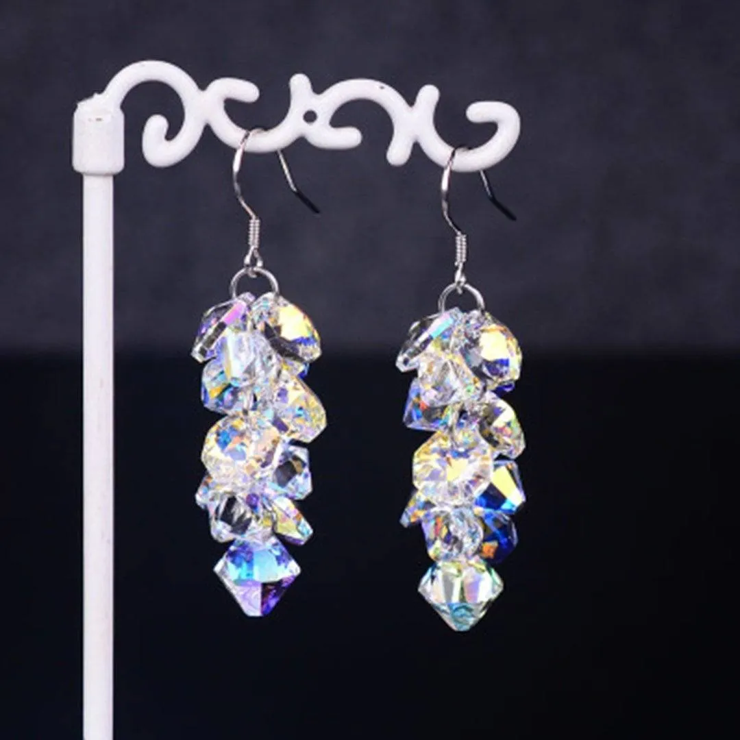 Austrian Crystal 925 Sterling Silver Earrings For Women