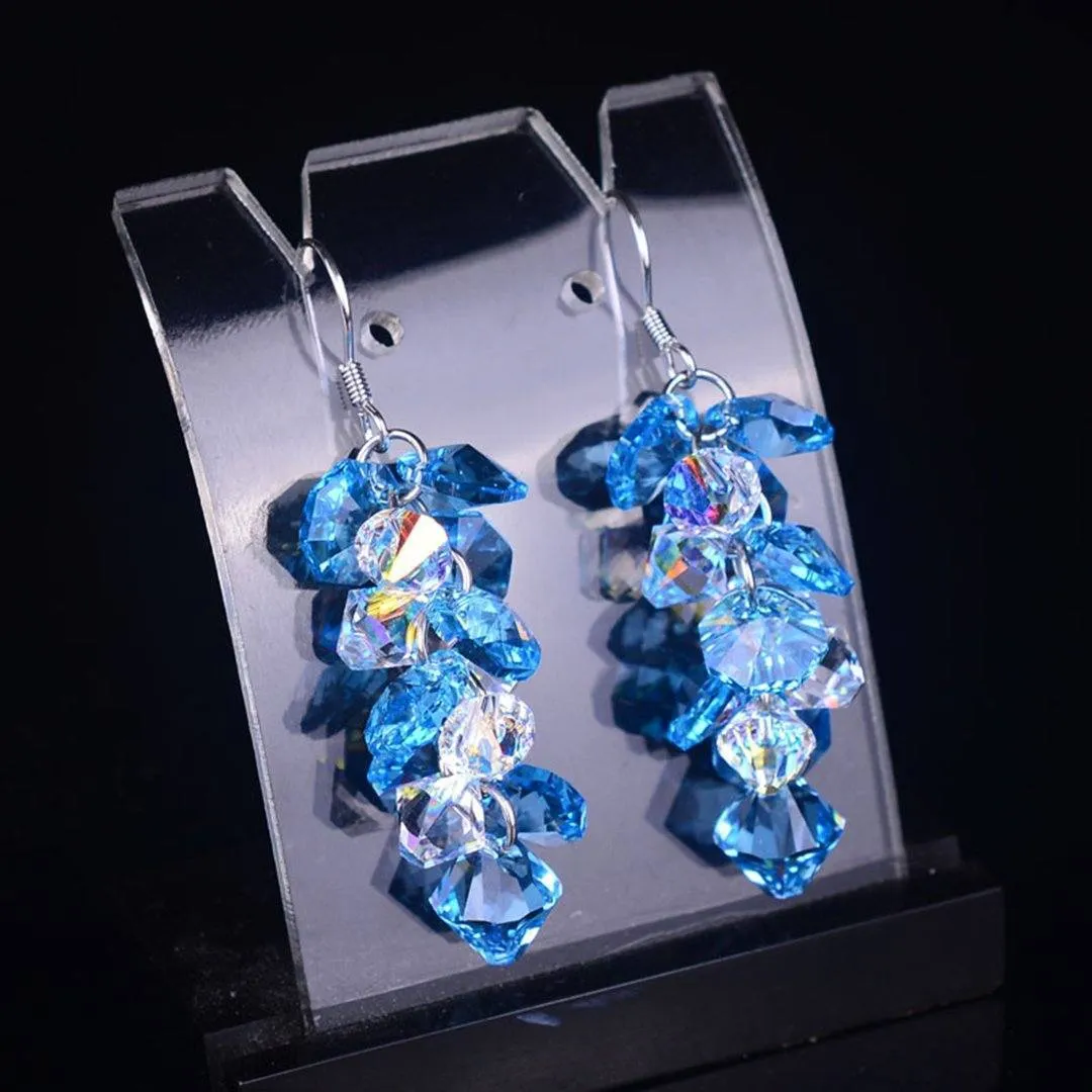 Austrian Crystal 925 Sterling Silver Earrings For Women