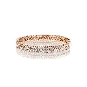 Berkley 11 Carat Baguette Cut Diamond Bangle Bracelet in 14k Rose Gold