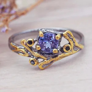 Bespoke Tanzanite and Sapphire Ring