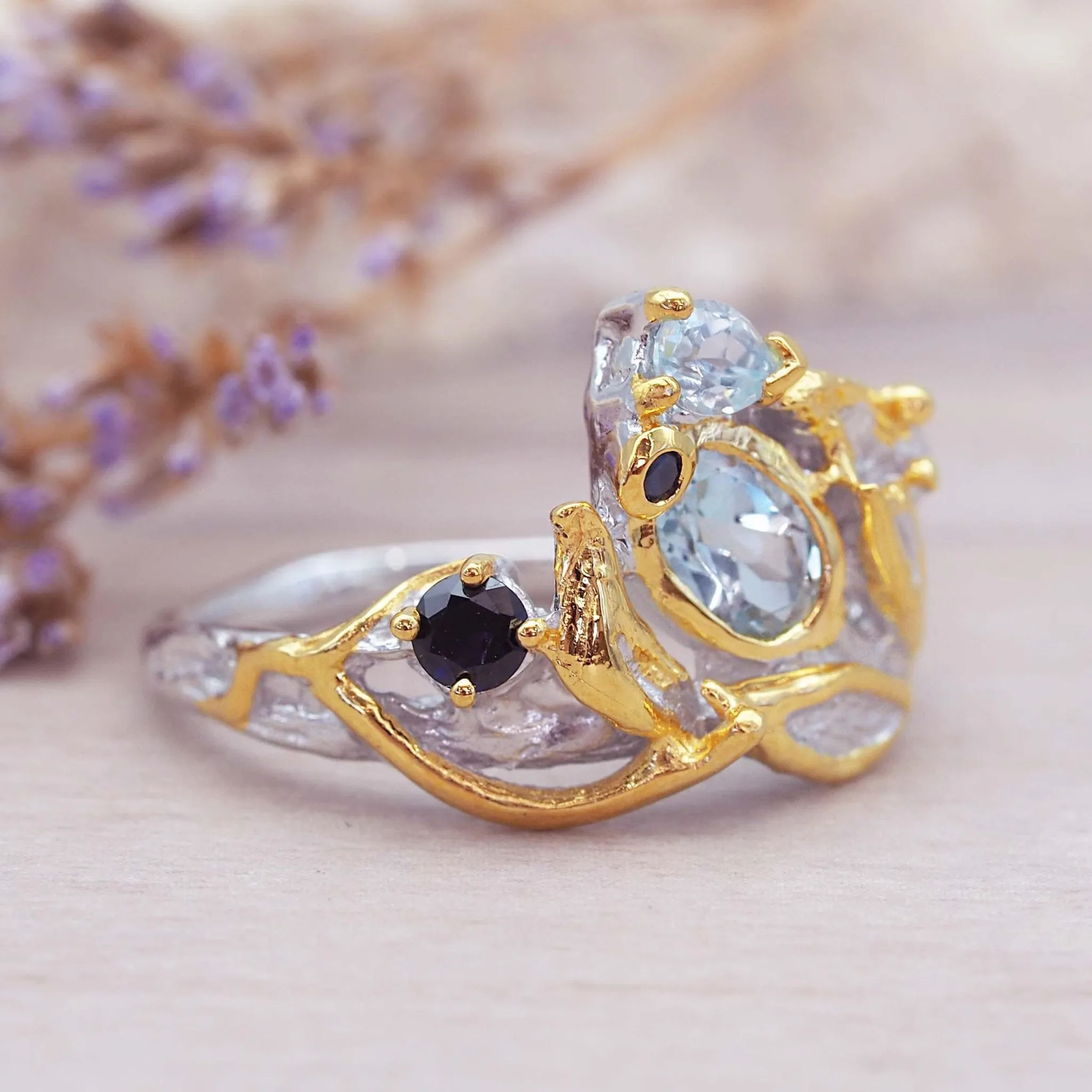 Bespoke Topaz and Sapphire Ring