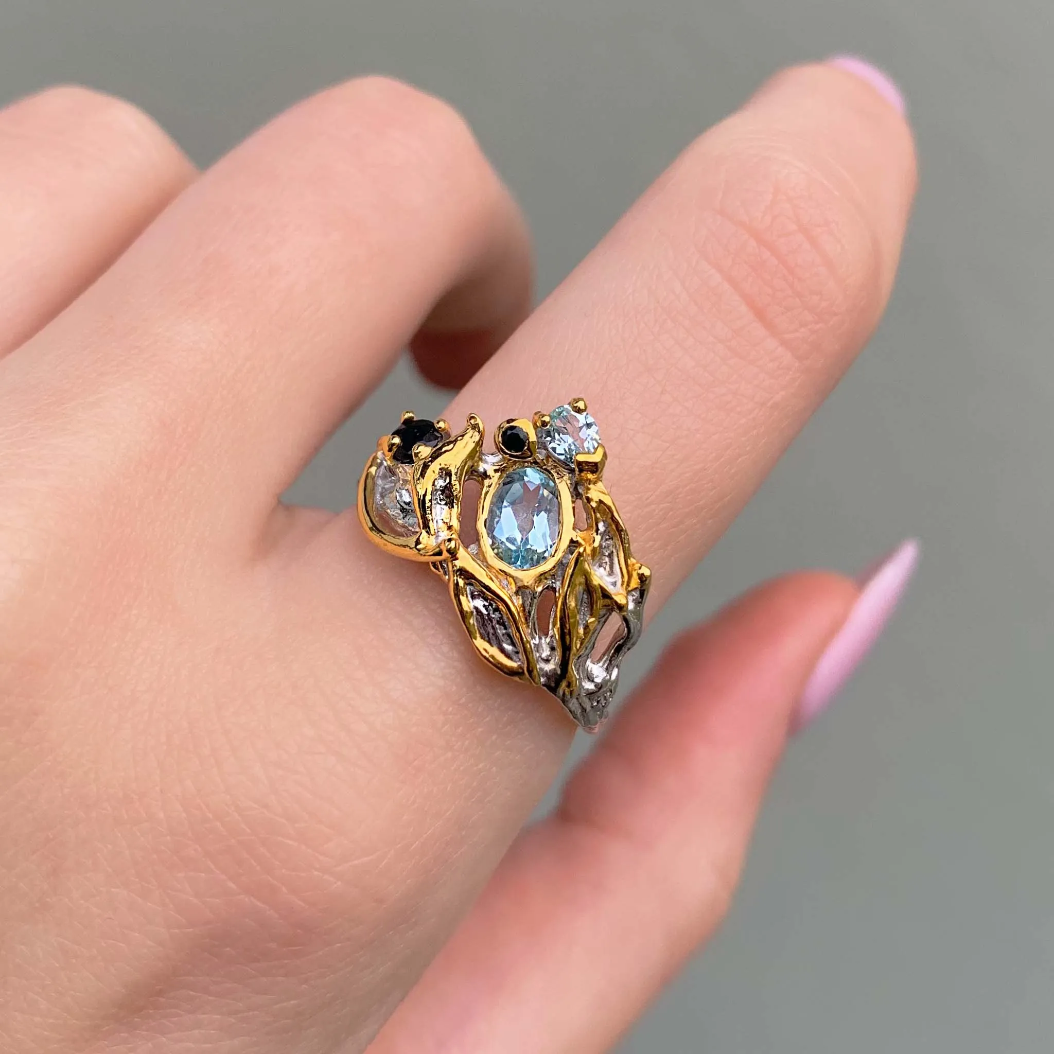 Bespoke Topaz and Sapphire Ring