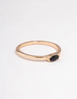 Black Oval Stone Ring