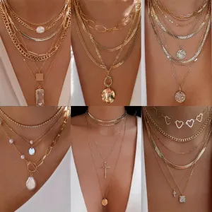 bls-miracle Bohemia Gold Color Multiple Styles Necklace