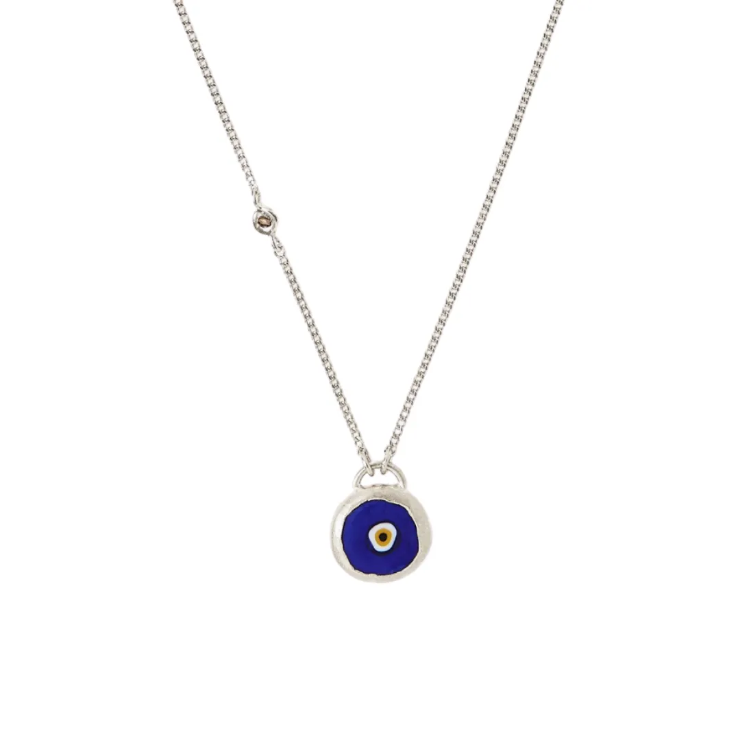 Blue Evil Eye Charm Necklace