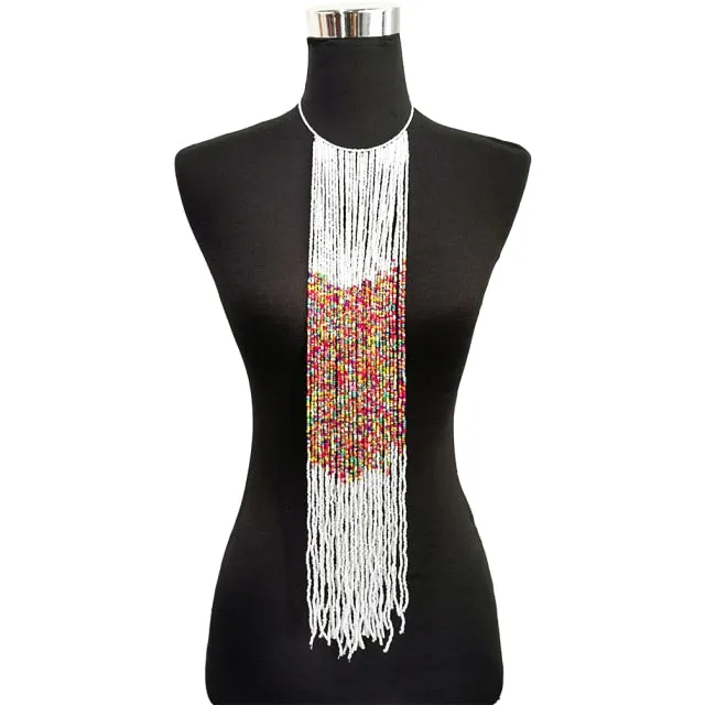 Bohemian Bib Resin Beaded Long Necklaces