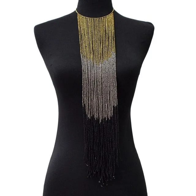 Bohemian Bib Resin Beaded Long Necklaces