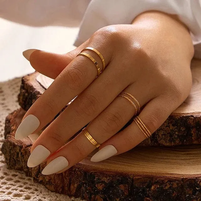 Bohemian Gold Ring Set