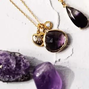 Bohemian Spirit Amethyst Charm Necklace