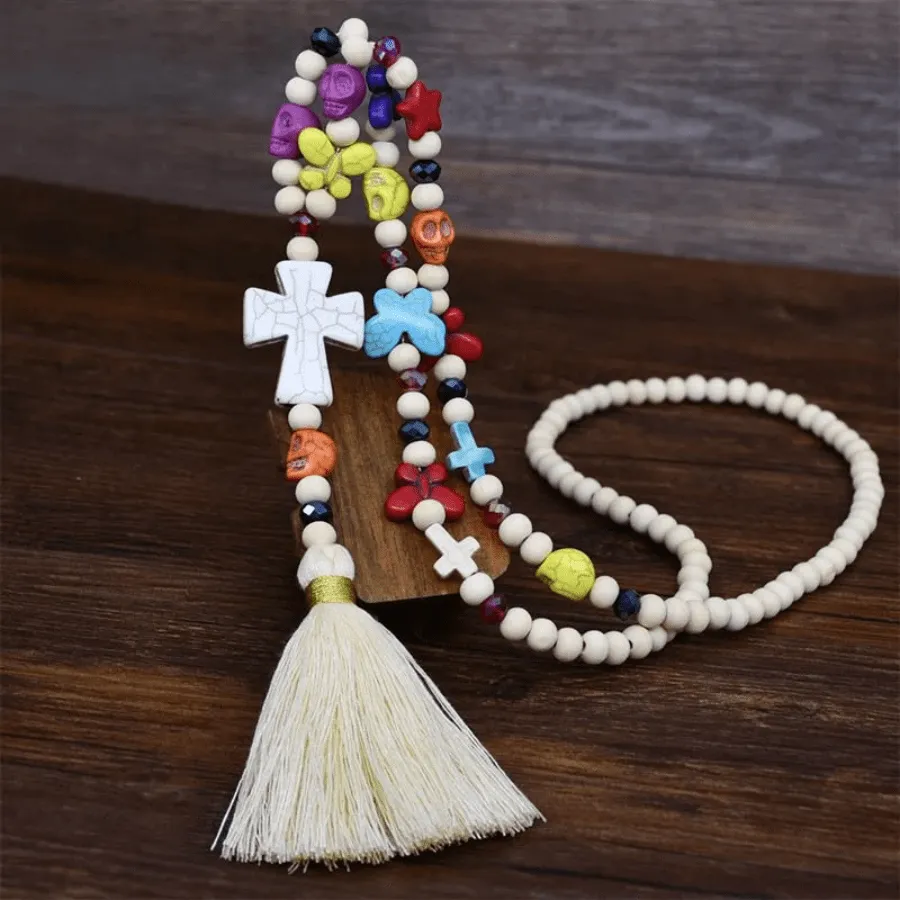 Boho Beaded Mala Necklace