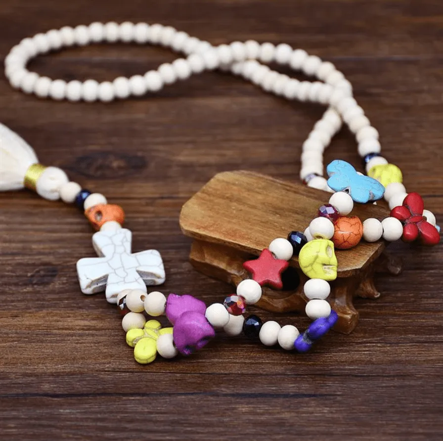 Boho Beaded Mala Necklace