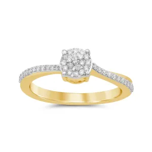 Brilliant Ring with 0.15ct of Diamonds in 9ct Yellow Gold