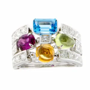 Bulgari Bvlgari Allegra Diamond & Multicolor Gemstone Ring